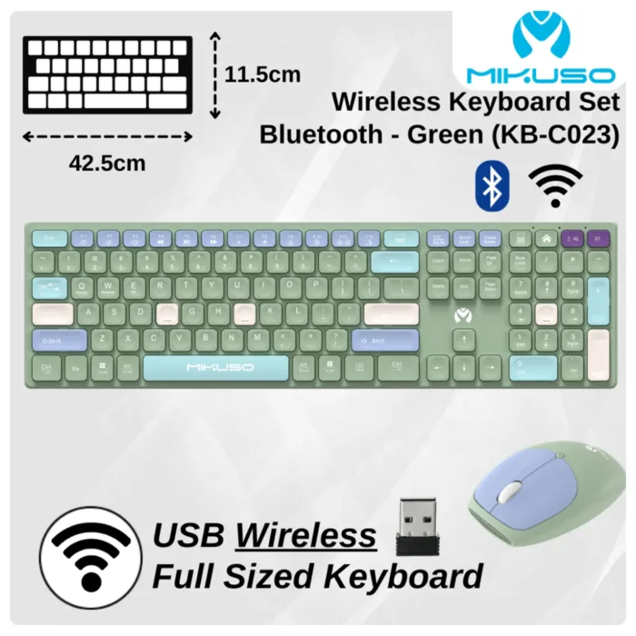 کیبورد و موس بی سیم و بلوتوثی Mikuso KB-C023 - تصویر 3