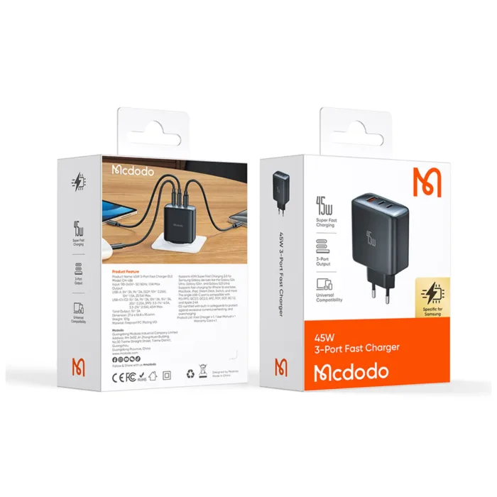 آداپتور 3 پورت 45 وات مک دودو مدل Mcdodo CH-4860 - Image 9