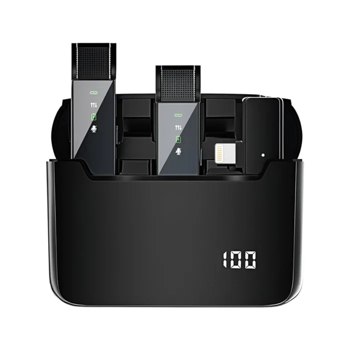 میکروفن بی سیم لایتنینگ Grenn Lion 2 in 1 Digital Display - Image 2