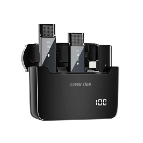 میکروفن بی سیم لایتنینگ Grenn Lion 2 in 1 Digital Display