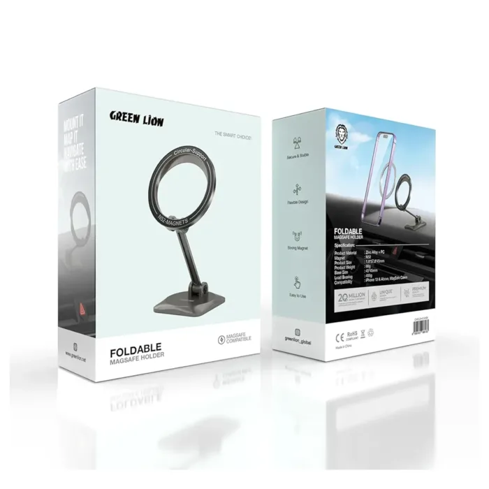 پایه موبایل ماشین مگ سیف مدل Grenn Lion Foldable Magsafe